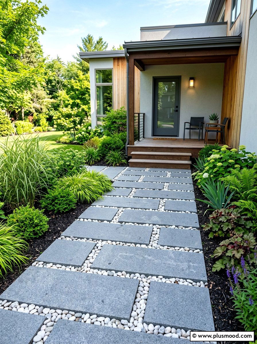 Stone Path Entrance - 25 summer minimalist front porch ideas