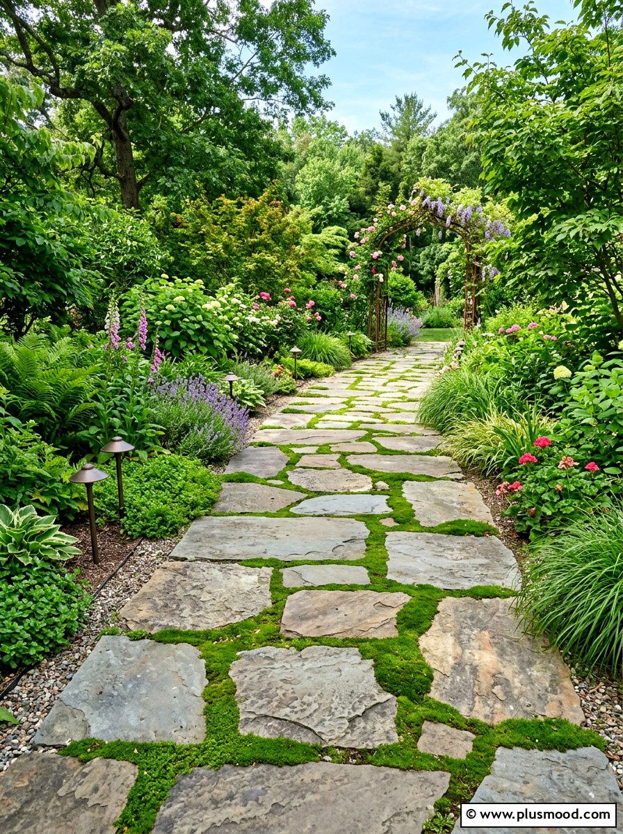 Stone Pathway - 25 small backyard ideas for corner lots
