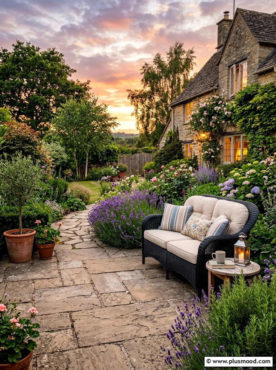 Stone Patio With Loveseat - 25 small backyard ideas with outdoor sofa