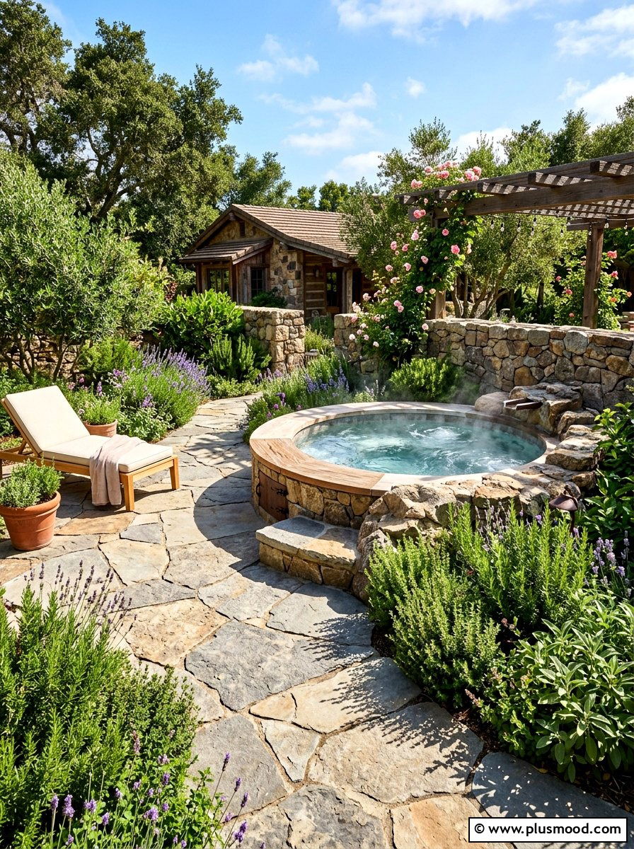 Stone Paver Hot Tub - 25 summer backyard spa ideas