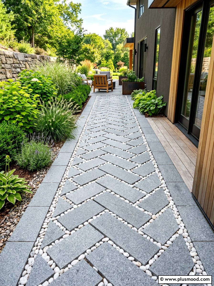 Stone Paver Path - 25 summer narrow patio ideas