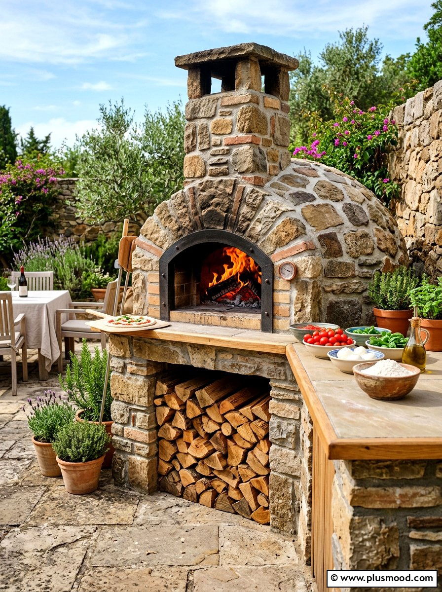 Stone Pizza Oven - 25 summer luxury backyard oasis ideas