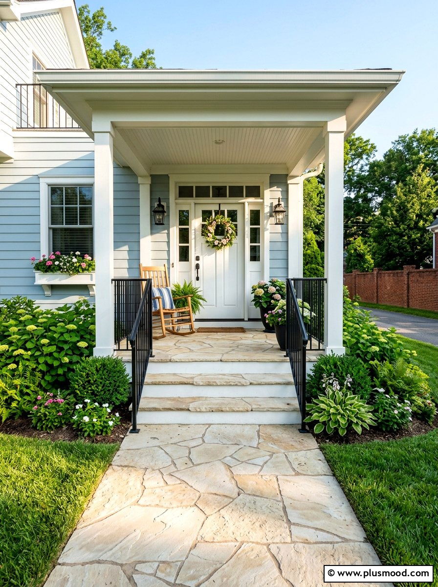Stone Porch Flooring - 25 summer neutral curb appeal ideas