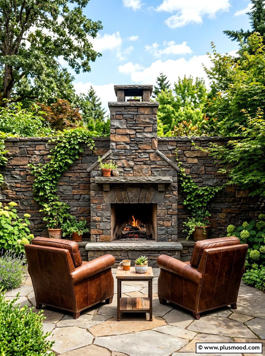 Stone Privacy Wall - 25 summer patio privacy ideas
