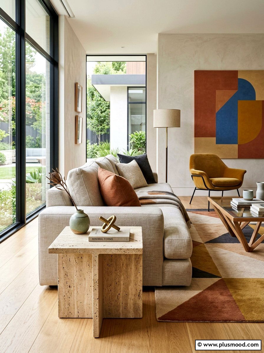 Stone Side Table - 25 summer neutral decor ideas