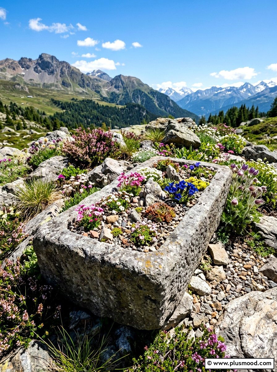 Stone Trough Alpine Garden - 25 summer small planter ideas