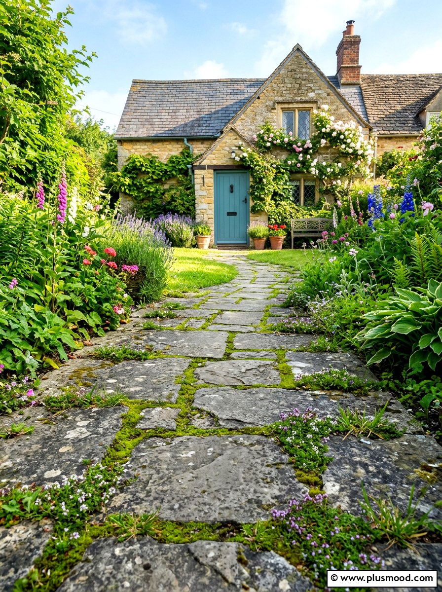 Stone Walkway - 25 summer cottage landscaping ideas