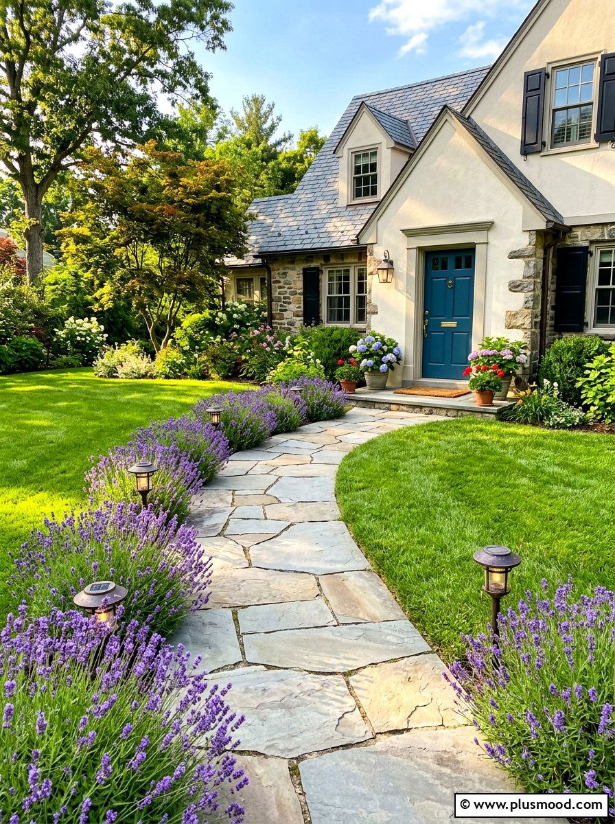 Stone Walkway - 25 summer front yard curb appeal ideas