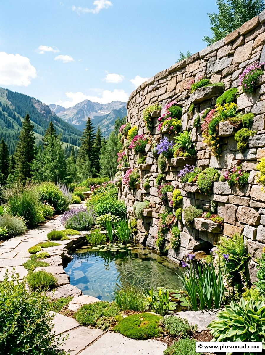 Stone Wall With Vertical Garden Pool - 25 pool landscaping ideas with vertical garden