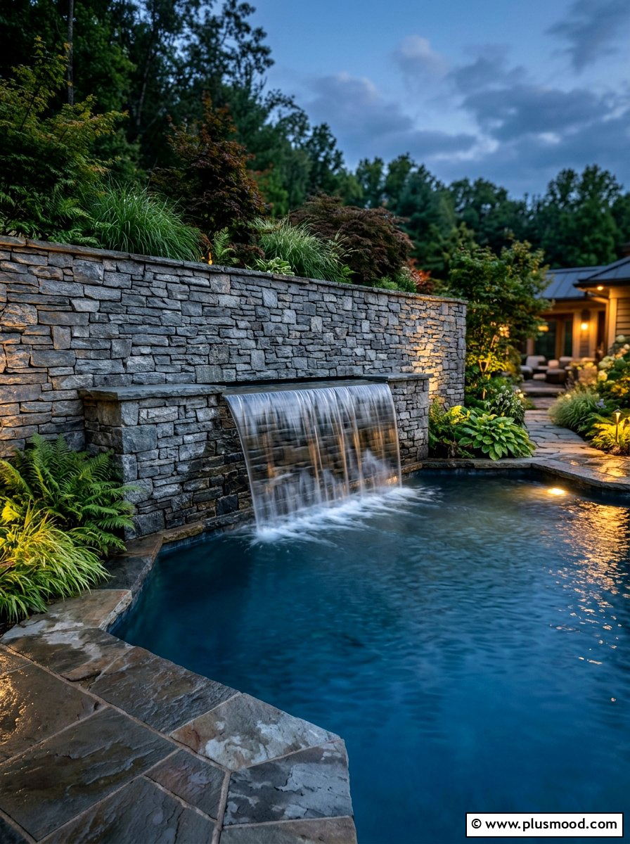 Stone Wall With Water Feature