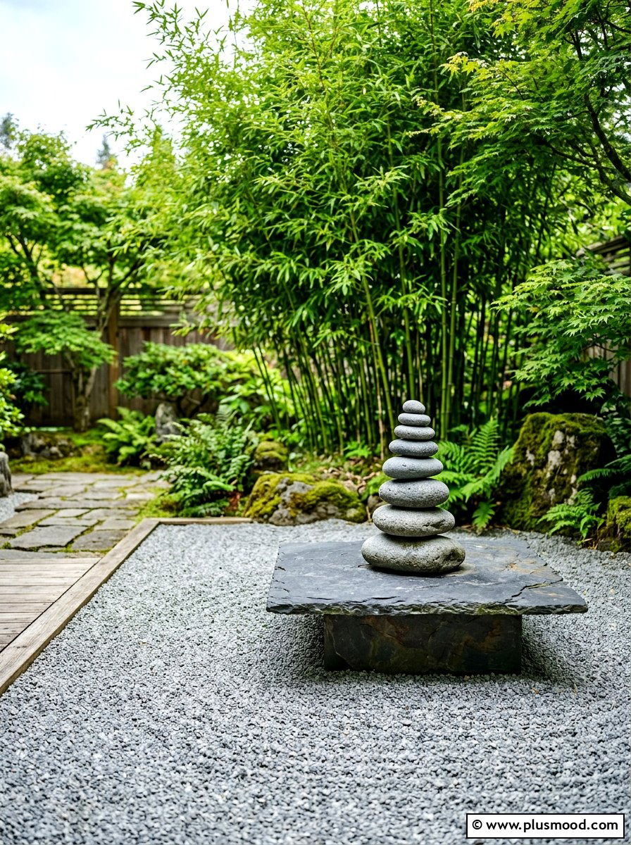 Stone and river rock cairn - 25 summer patio centerpiece ideas
