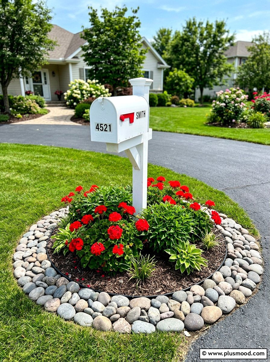 Stone border mailbox landscaping - 25 summer mailbox landscaping ideas