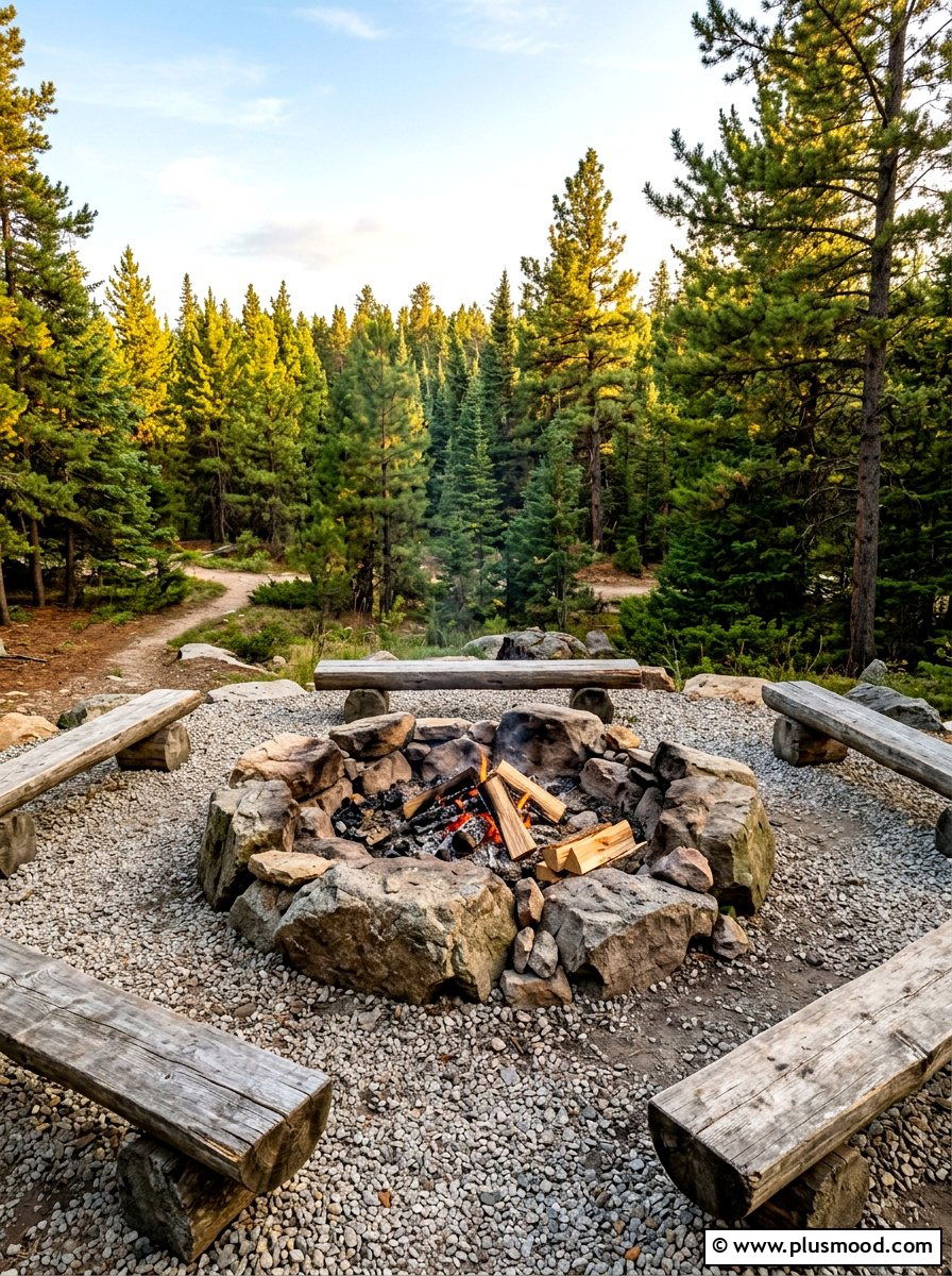 Stone fire circle - 25 summer backyard oasis ideas