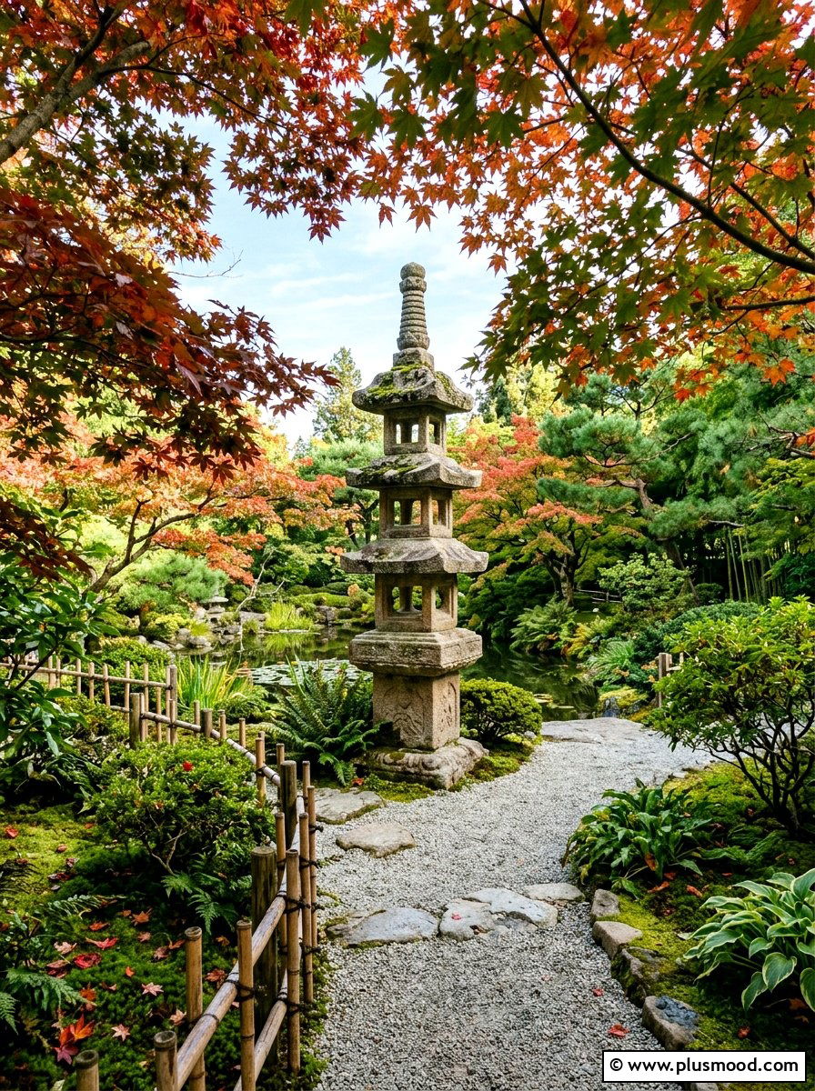 Stone pagoda lantern - 25 outdoor garden decor ideas with zen elements