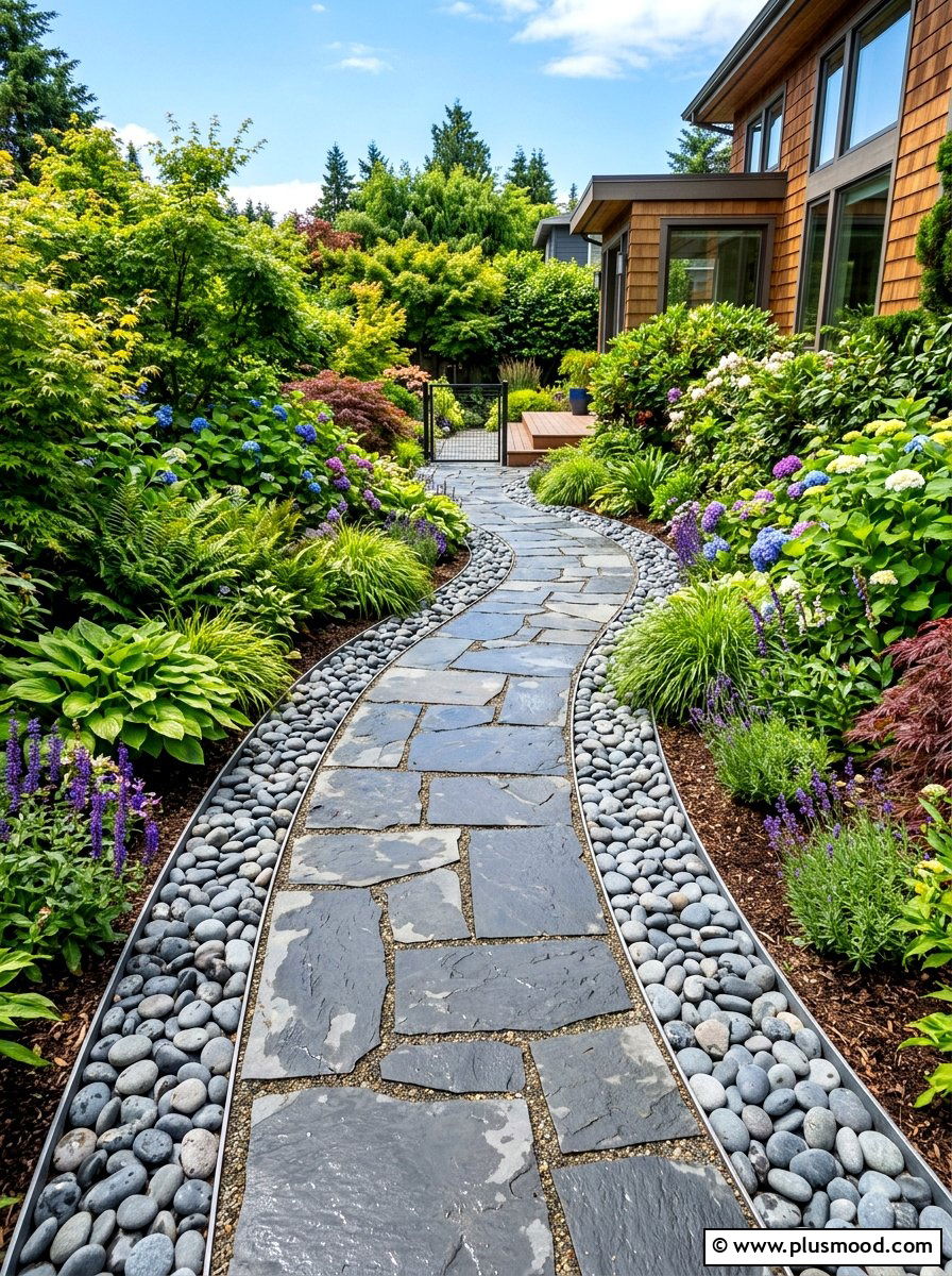 Stone pathway border - 25 summer garden ideas for small spaces