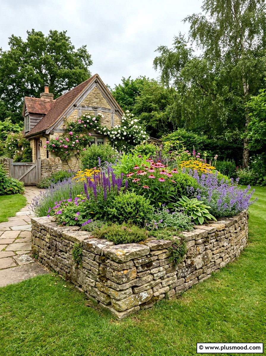 Stone raised bed - 25 small backyard ideas with raised garden