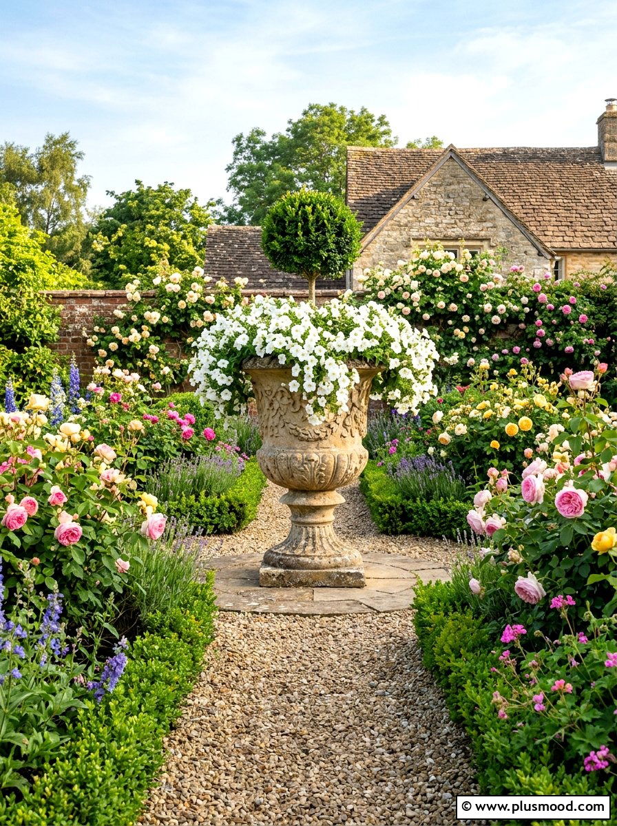 Stone tall garden planter - 25 summer tall planter ideas