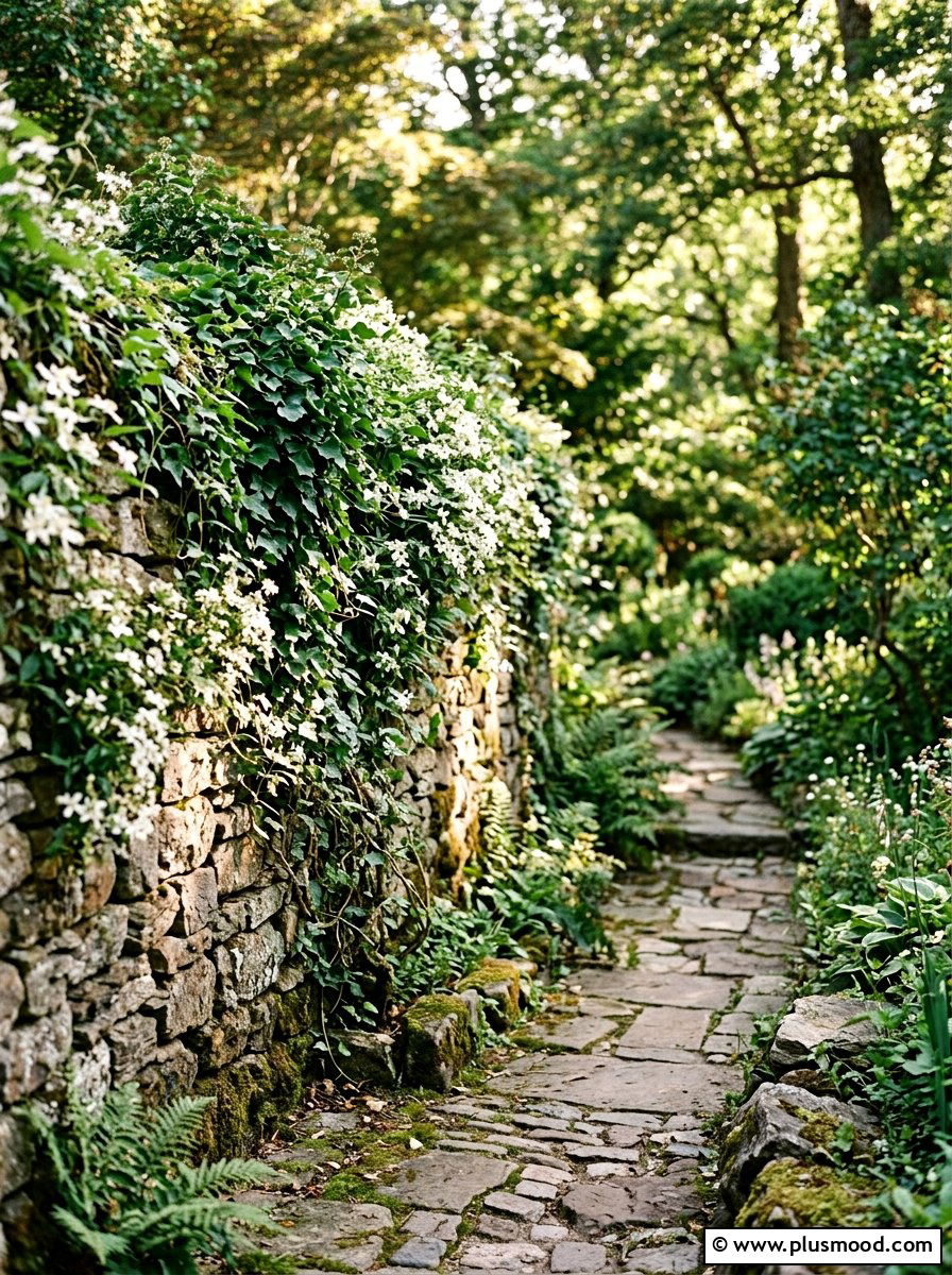 Stone wall vines - 25 small backyard ideas with stone wall