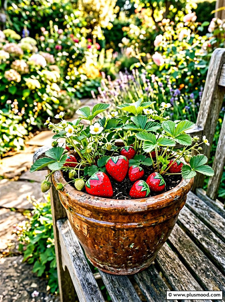 Strawberry Garden Stones - 25 painted rock ideas for garden