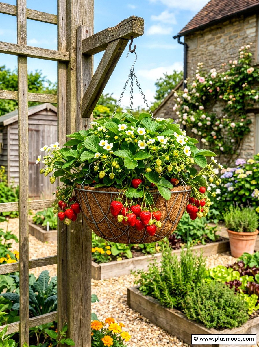 Strawberry Hanging Basket - 25 summer hanging basket ideas for summer