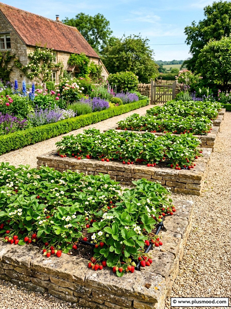 Strawberry Patch Layout - 25 summer edible garden ideas
