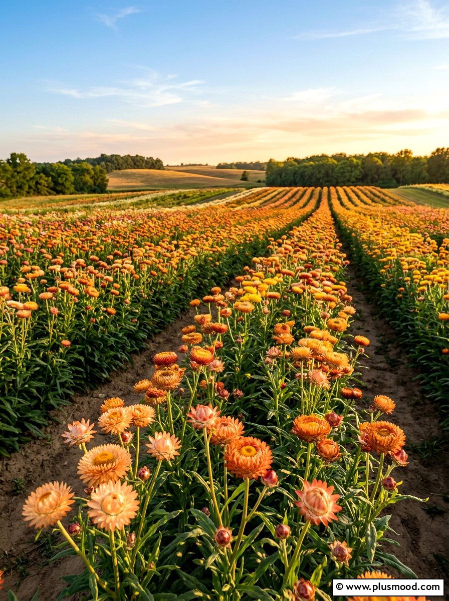 Strawflower Rows - 25 summer cutting garden ideas