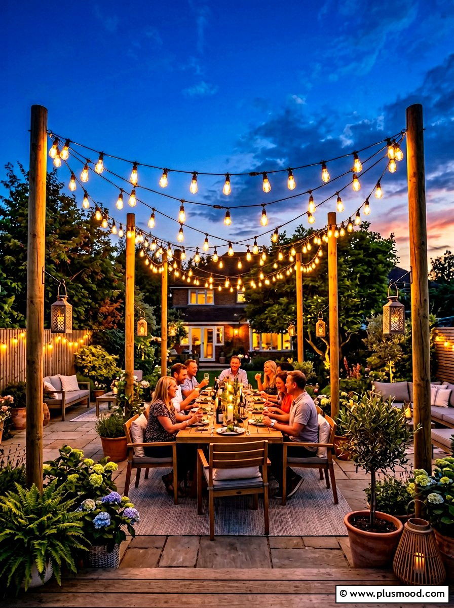 String Light Ambiance - 25 end of summer backyard party ideas