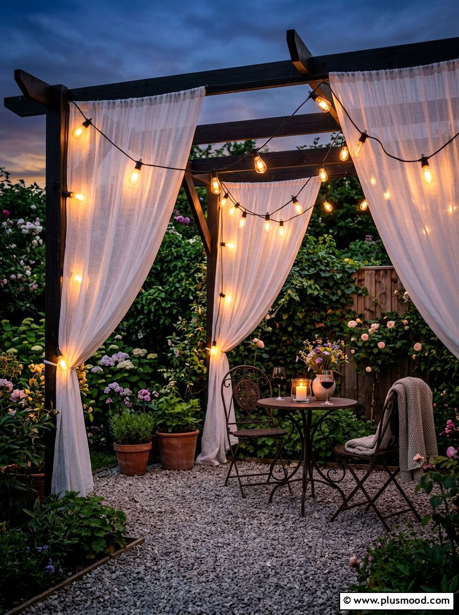 25 Small Backyard Ideas With Outdoor Curtains for Privacy
