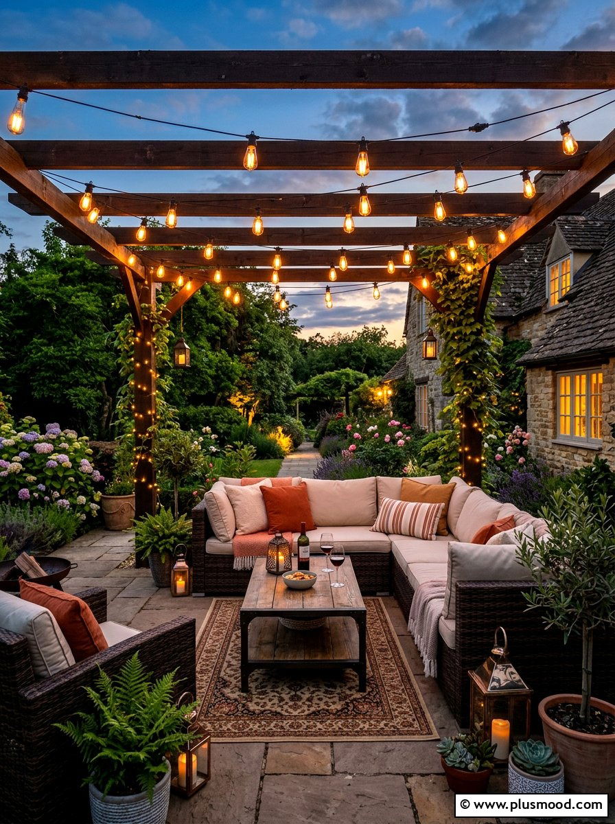 String Light Patio - 25 summer summer barbecue ideas