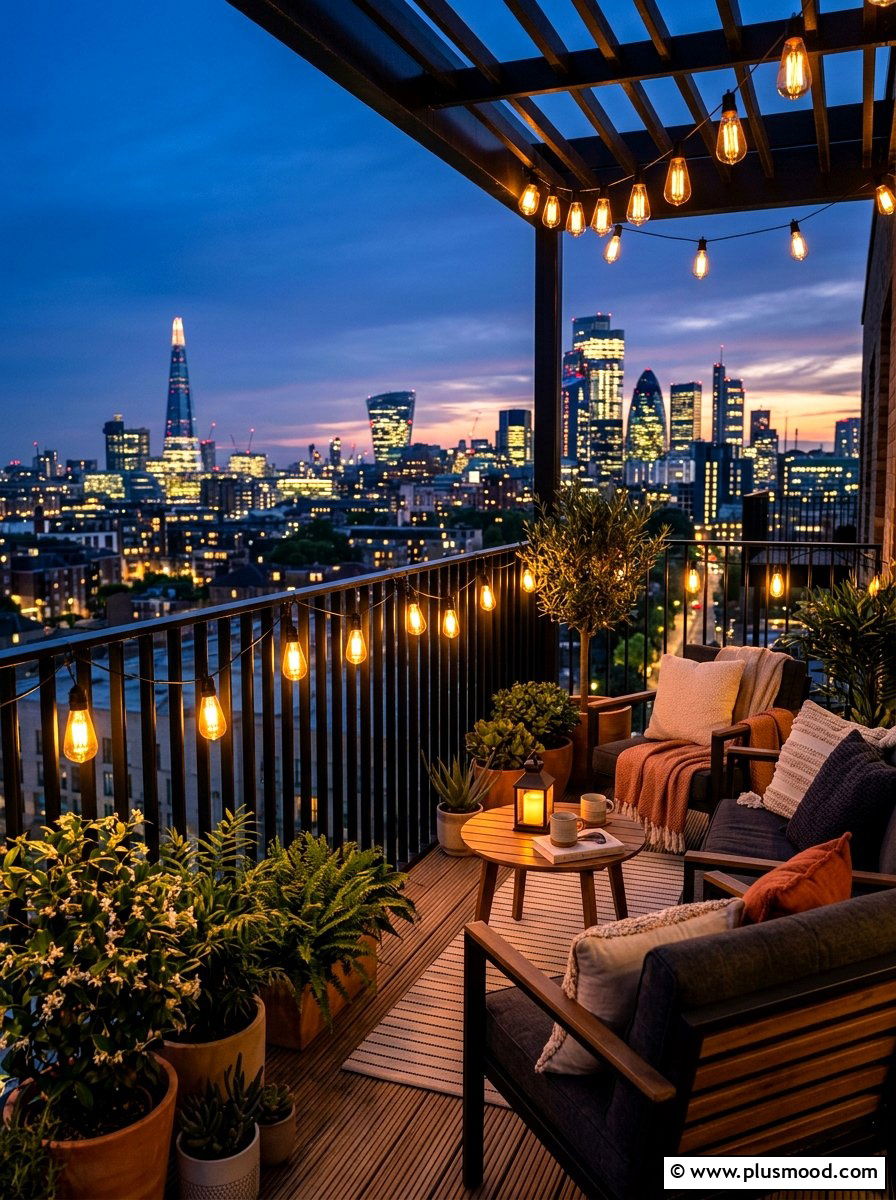 String Lights - 25 summer patio decor ideas for renters