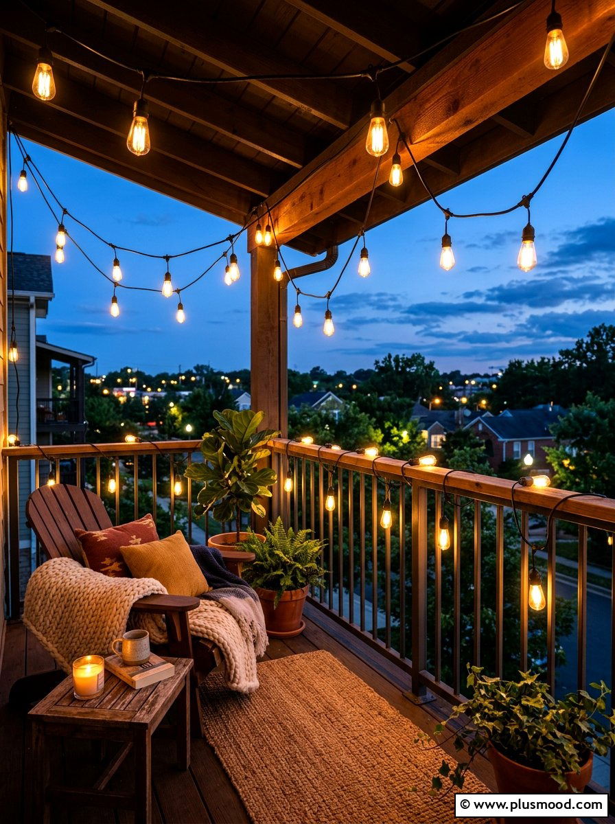 String Lights For Outdoor Balcony - 25 summer front porch decor ideas for apartments