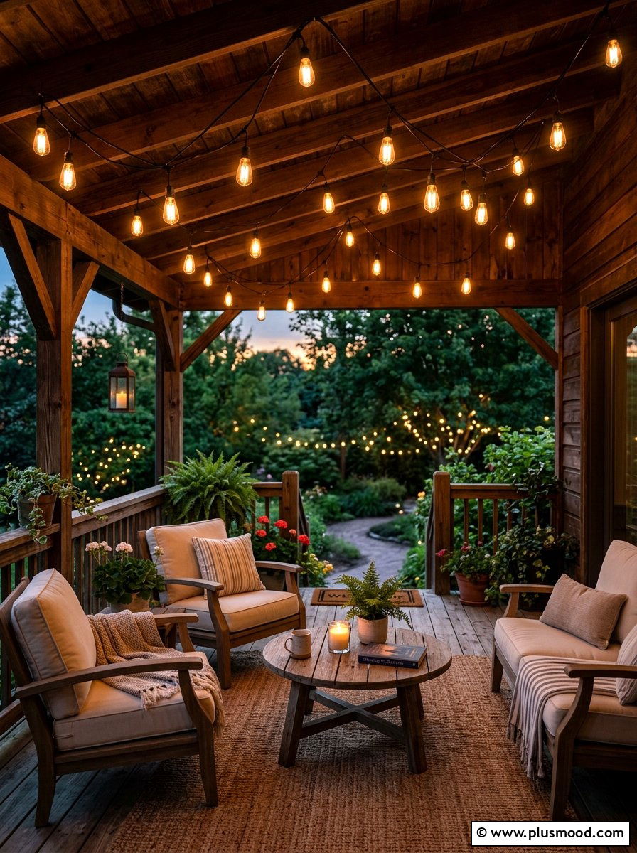 String Lights Porch Ceiling - 25 summer front porch entryway ideas