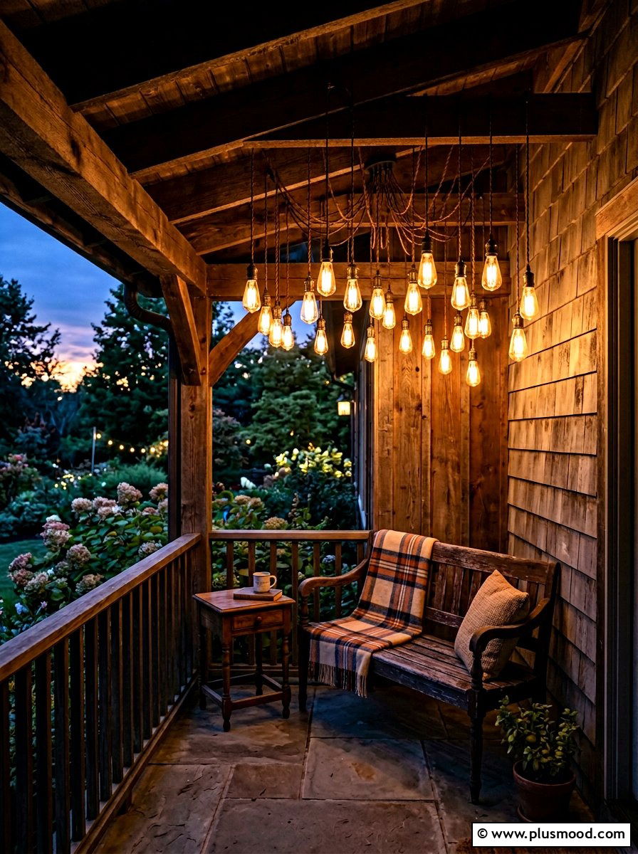 String light arrangement - 25 summer porch corner decor ideas