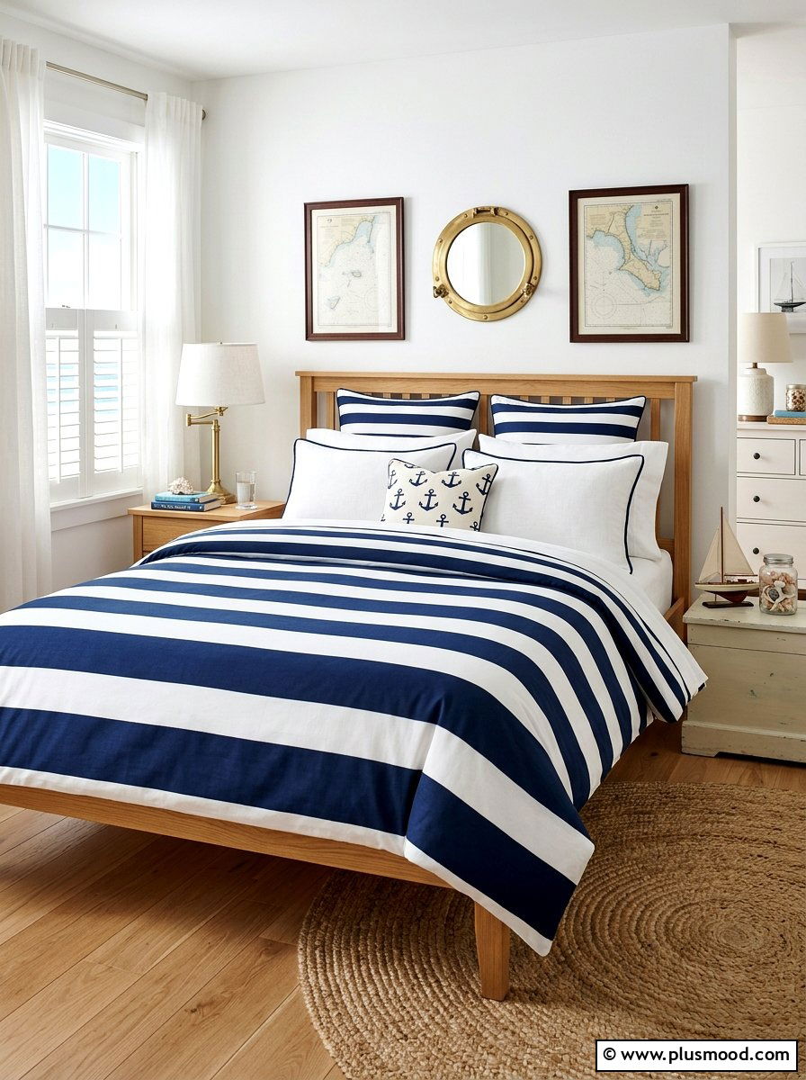 Striped Cotton Bedding - 25 light and airy summer bedroom ideas