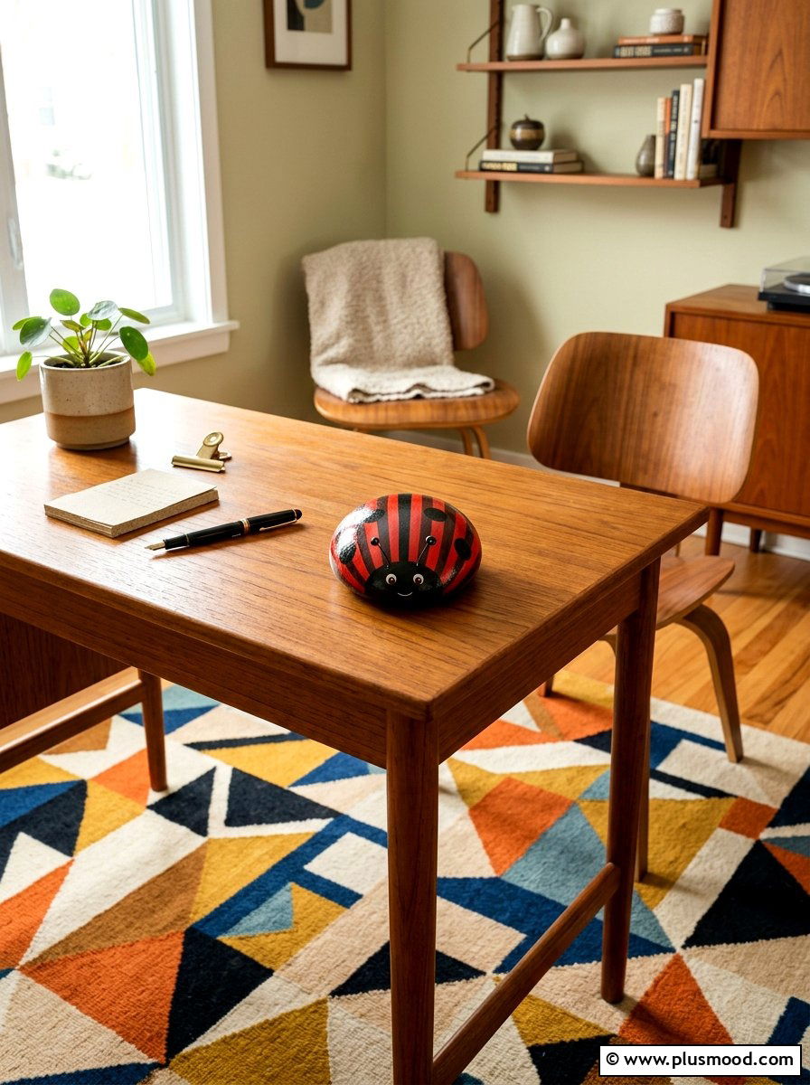 Striped Ladybug Painted Stone - 25 painted rock ideas with ladybugs