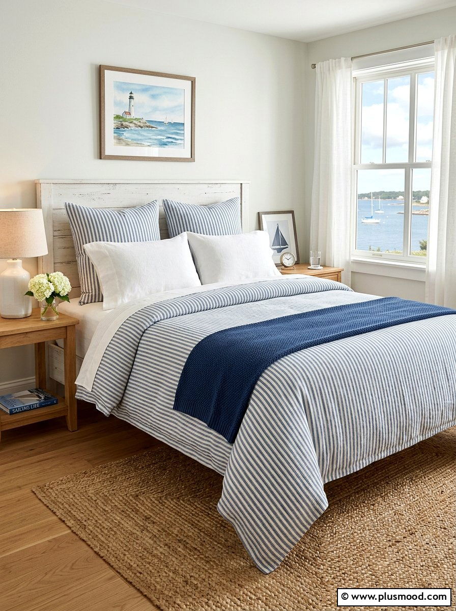 Striped Linen Duvet - 25 summer bed styling ideas