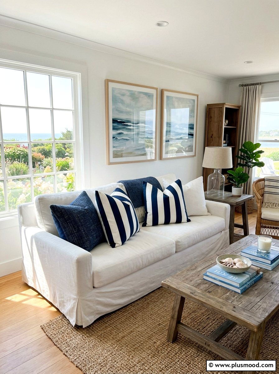 Striped Living Room Pillows - 25 summer living room ideas