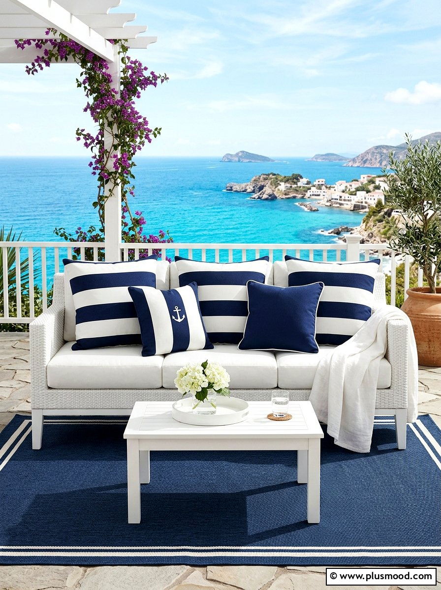 Striped Outdoor Pillow - 25 viral summer porch ideas