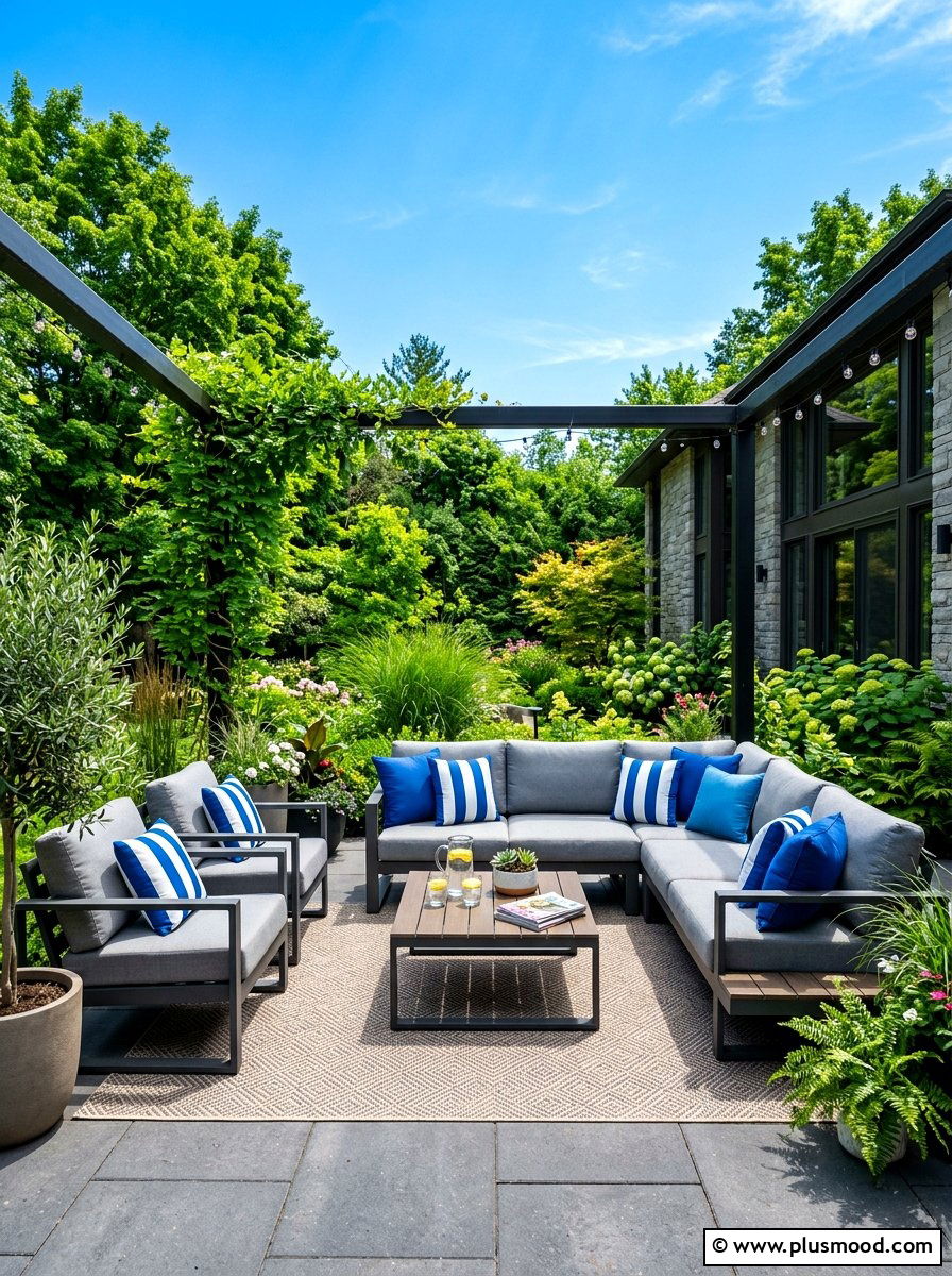 Striped Outdoor Pillow - 25 late summer home decor ideas