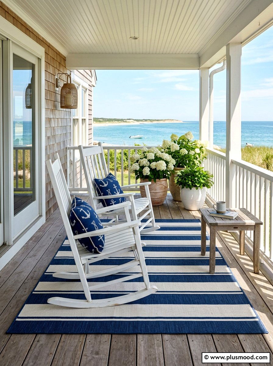 Striped Outdoor Rug - 25 summer porch rug ideas
