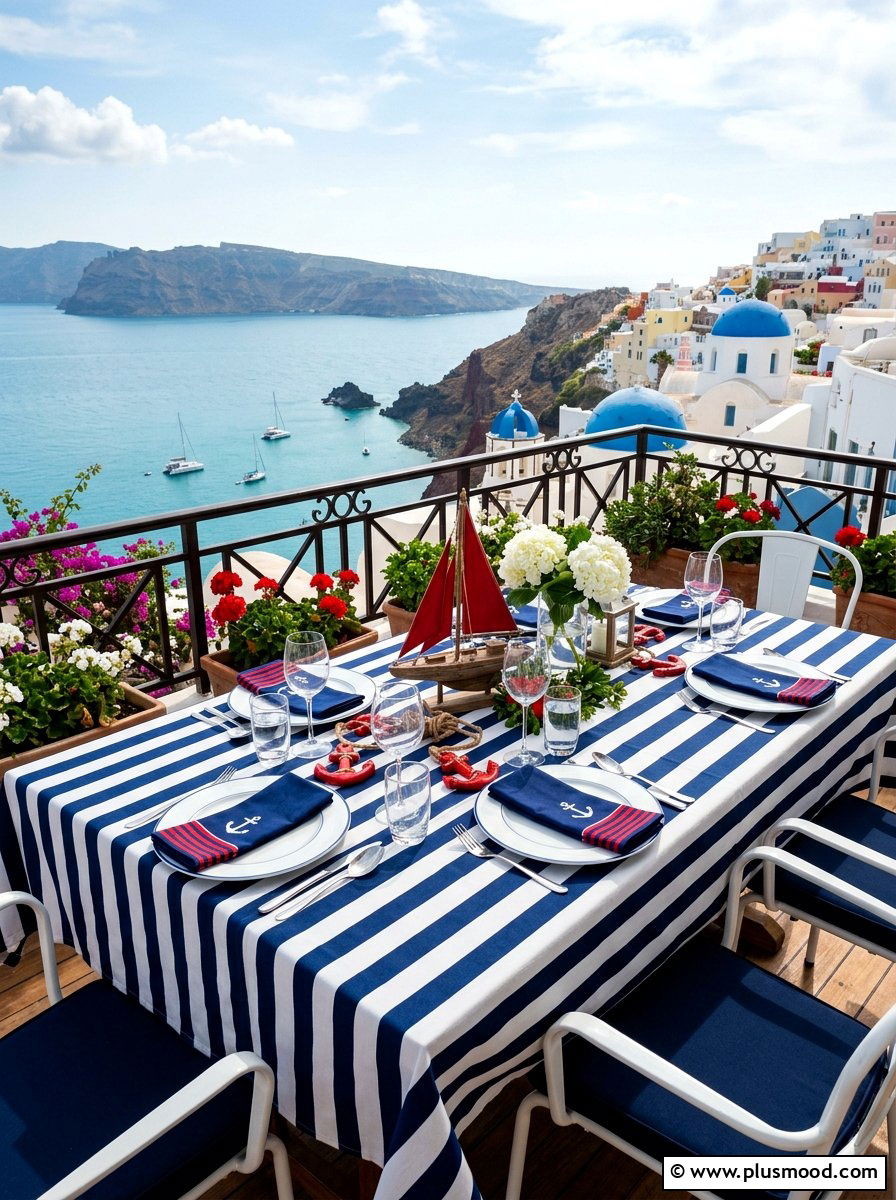 Striped Outdoor Tablecloth
