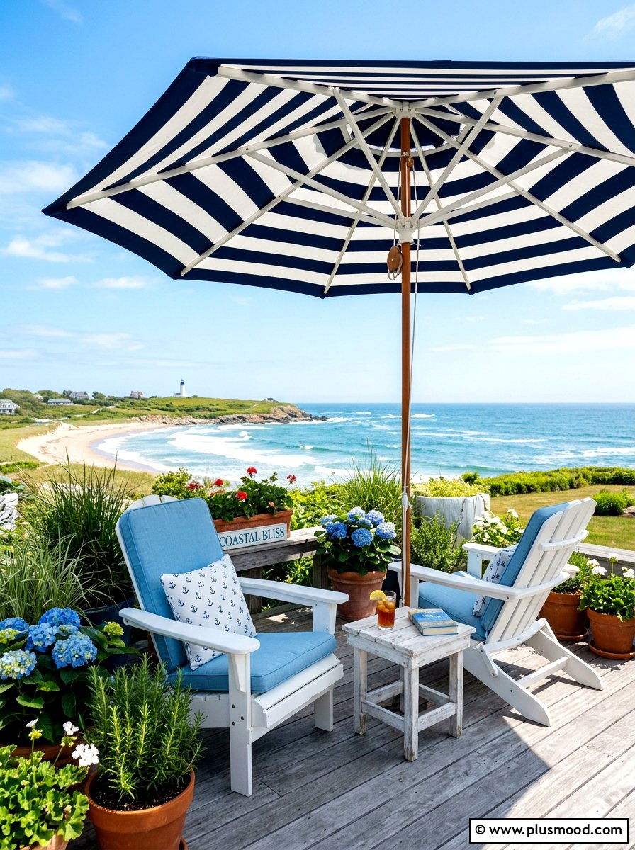 Striped Patio Umbrella - 25 summer patio umbrella ideas