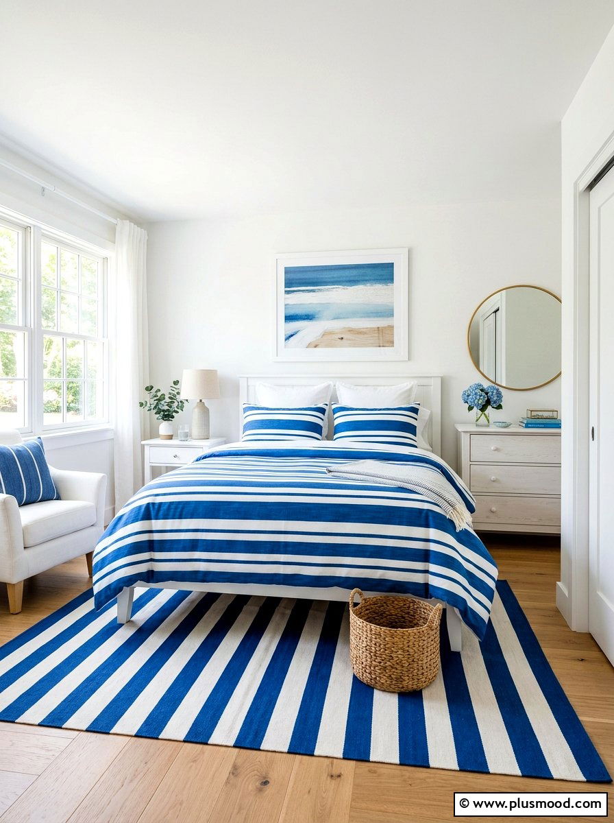 Striped Pattern Decor - 25 simple summer bedroom ideas