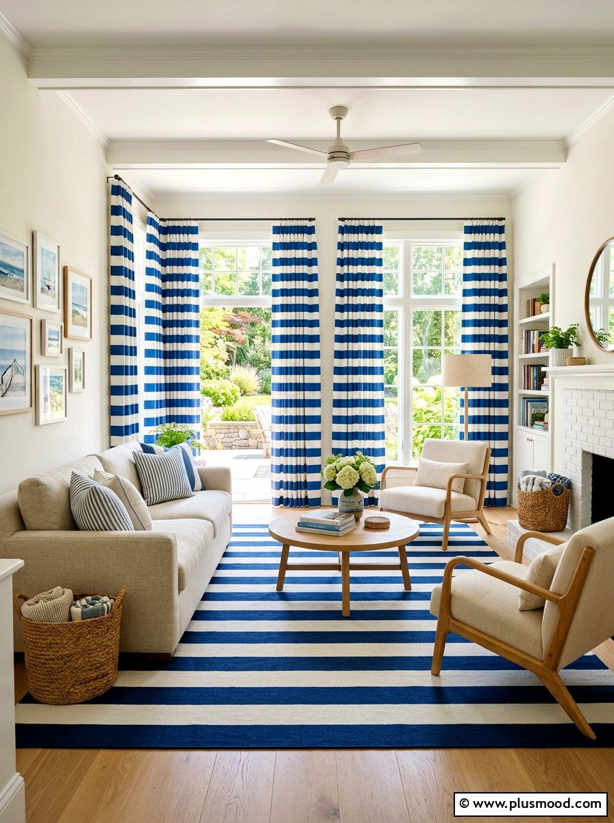 Striped Pattern Living Room - 25 summer living room decor ideas