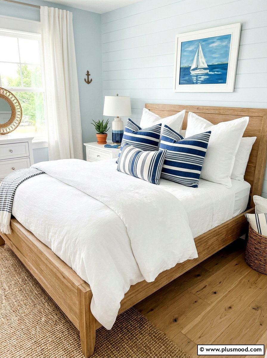 Striped Pillows - 25 best summer bedroom ideas