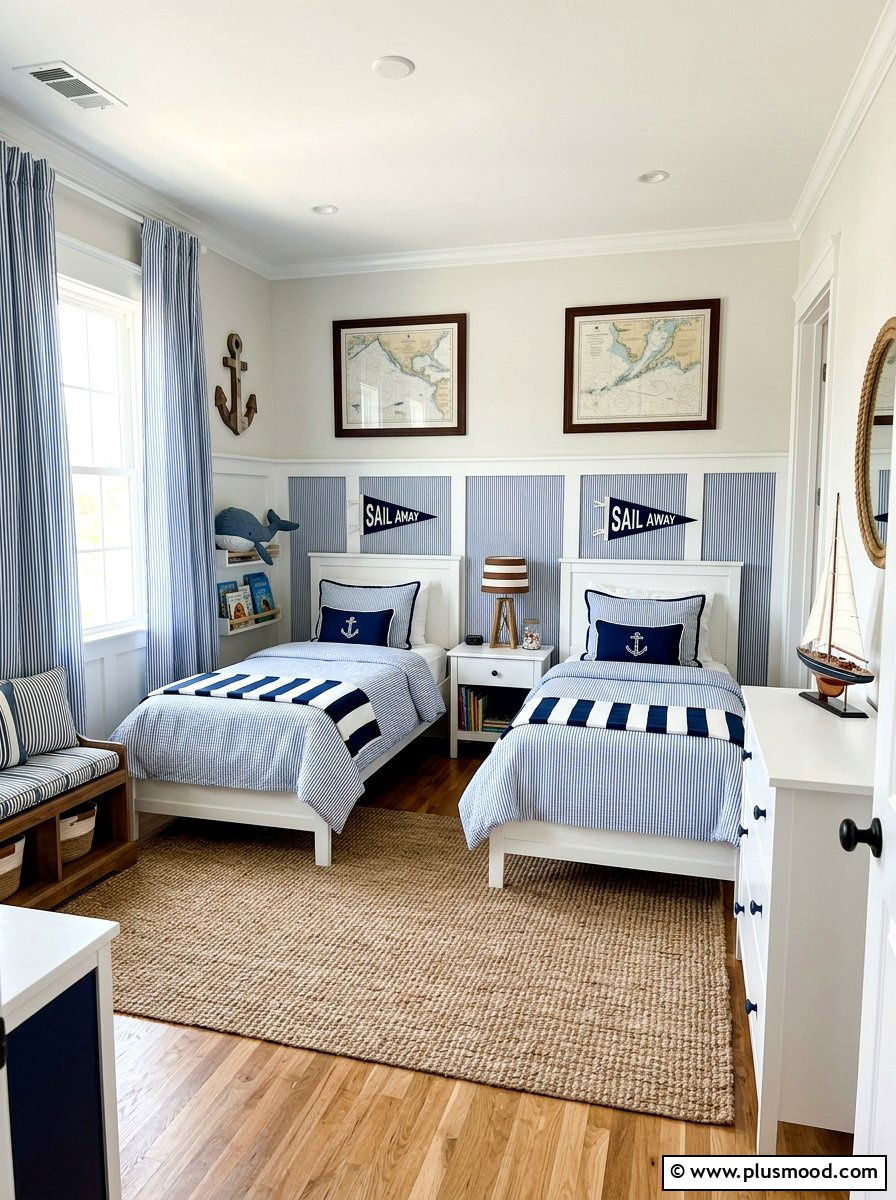 Striped Seersucker Panels - 25 summer breezy window treatment ideas