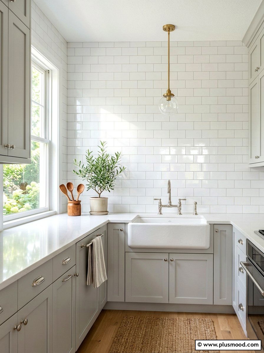 Subway Tile Backsplash - 25 summer farmhouse kitchen ideas