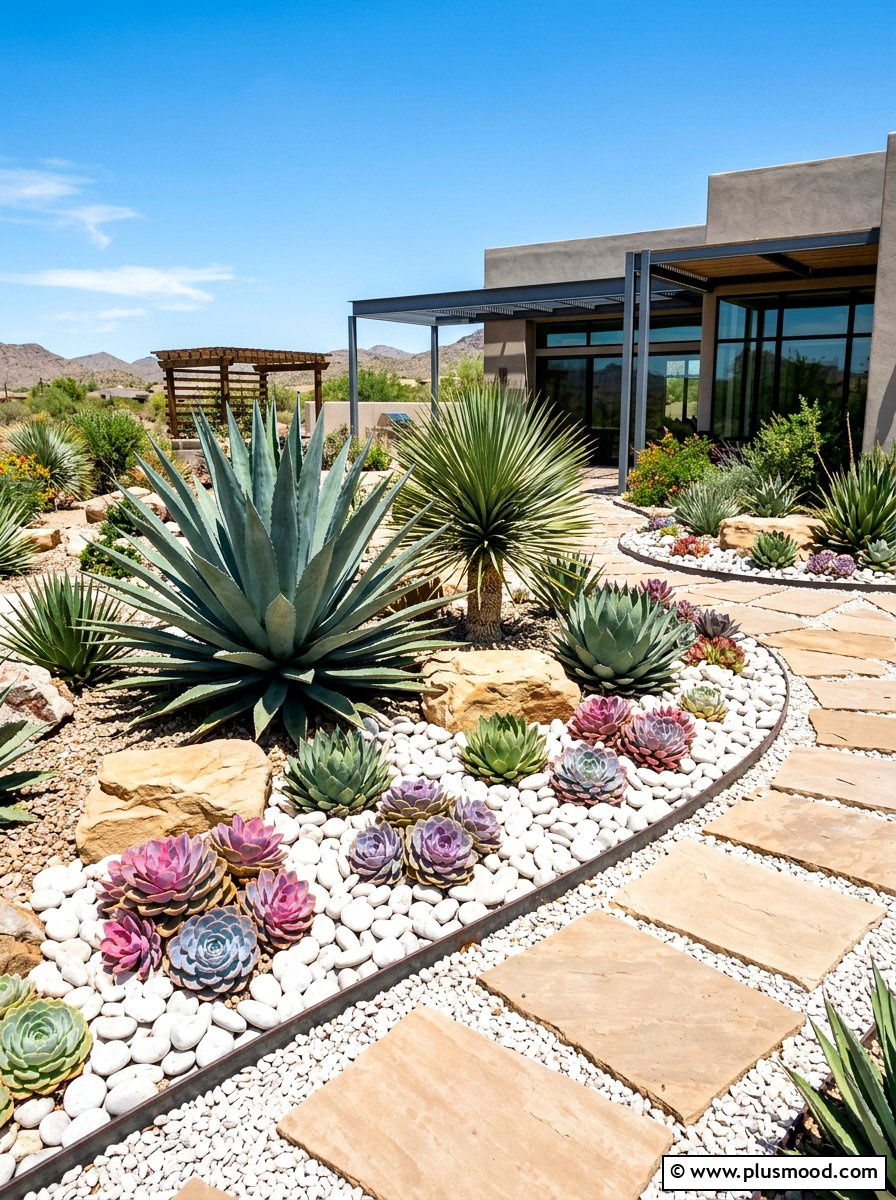 Succulent And Rock Garden Beds - 25 small backyard ideas with flower beds
