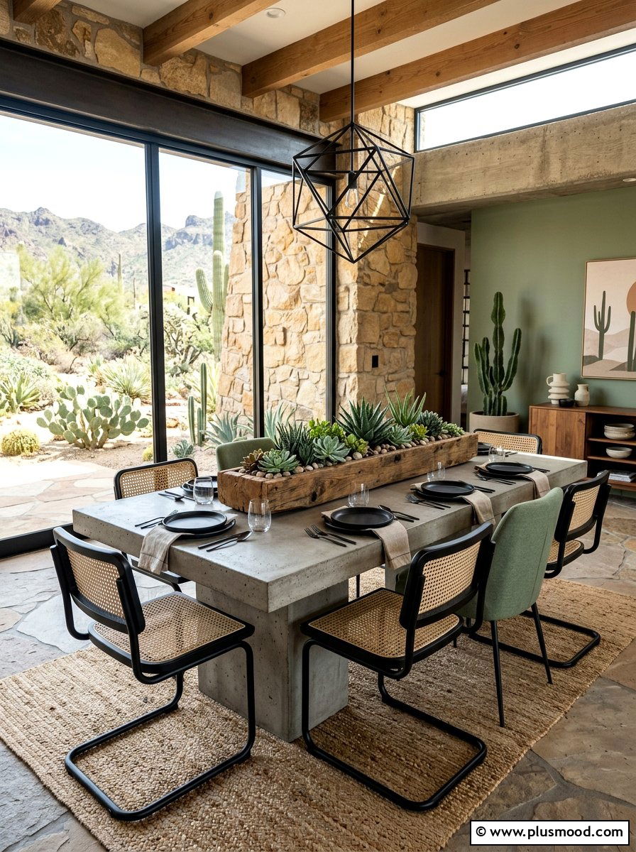 Succulent Desert Dining Table - 25 summer tablescape ideas for dining room
