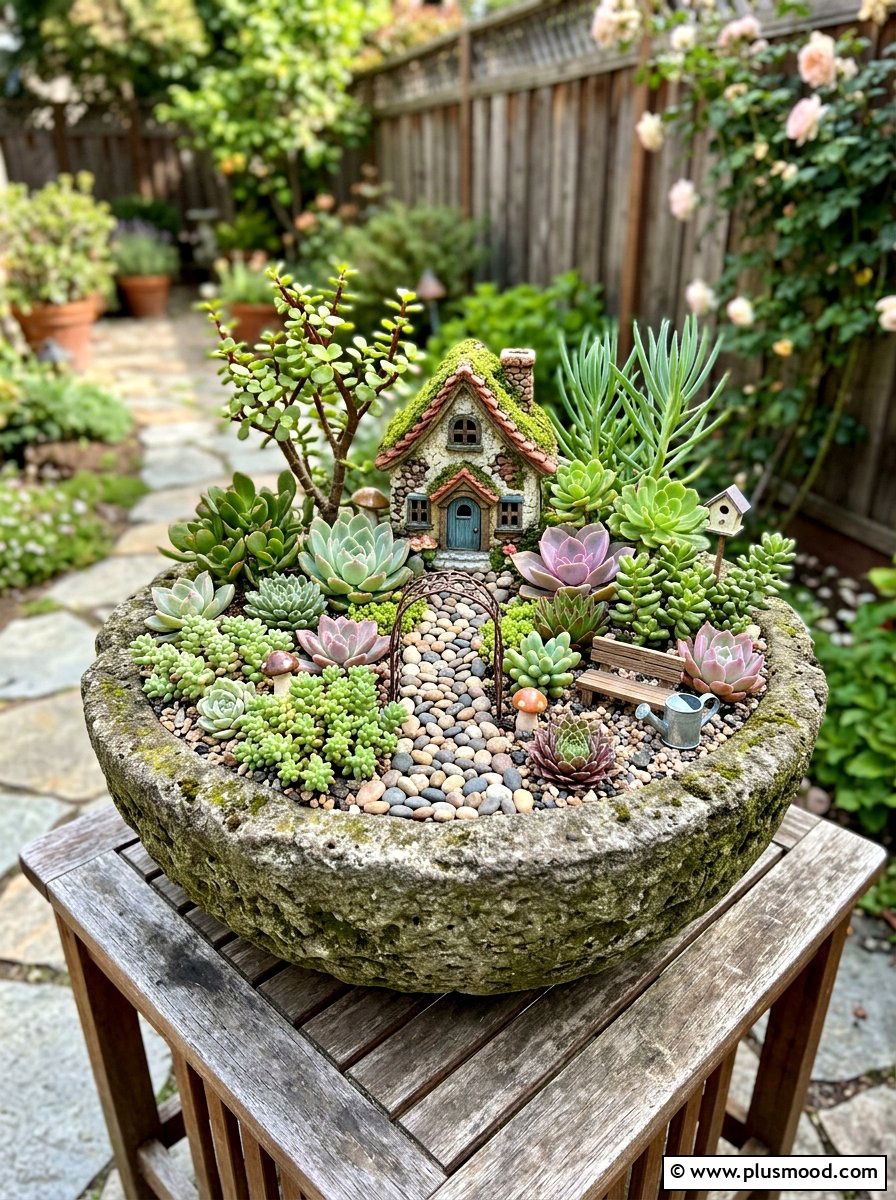 Succulent Fairy Garden Layout - 25 small backyard ideas with succulent garden